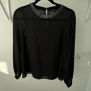 Forever 21 Mesh Long Sleeve Blouse